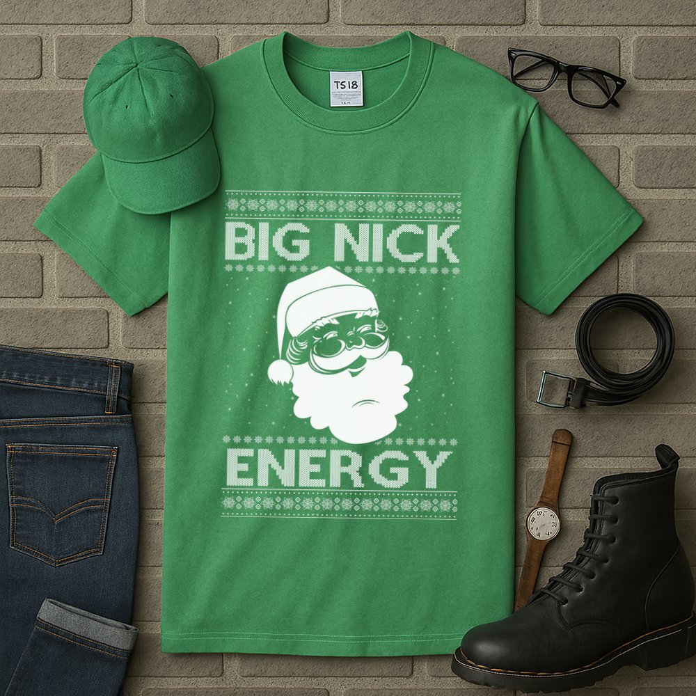 Big Nick Energy Funny Santa Christmas Tall T-Shirt