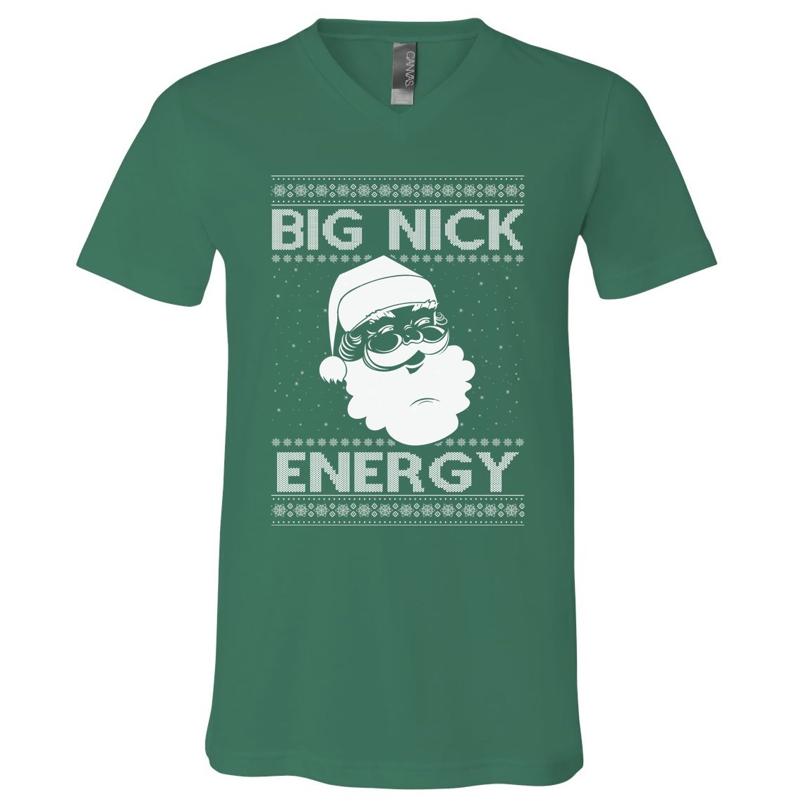 Big Nick Energy Funny Santa Christmas V-Neck T-Shirt