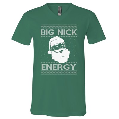 Big Nick Energy Funny Santa Christmas V-Neck T-Shirt