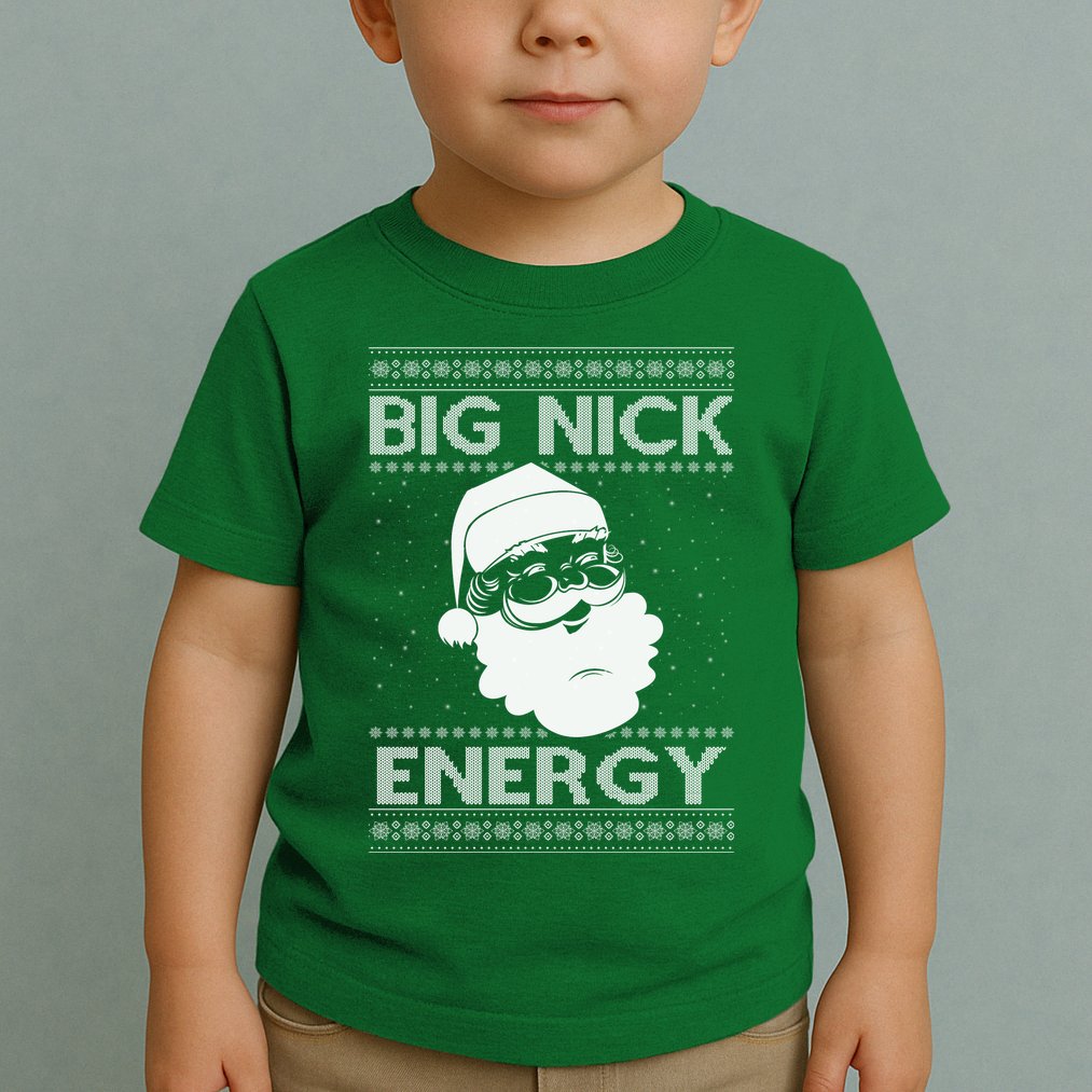 Big Nick Energy Funny Santa Christmas Toddler T-Shirt