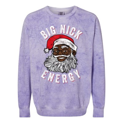 Big Nick Energy African American Santa Black Funny Christmas Colorblast Crewneck Sweatshirt