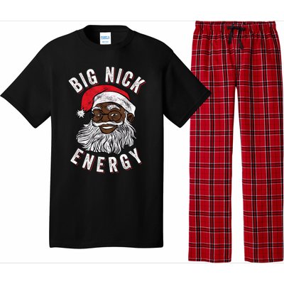 Big Nick Energy African American Santa Black Funny Christmas Pajama Set