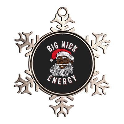 Big Nick Energy African American Santa Black Funny Christmas Metallic Star Ornament