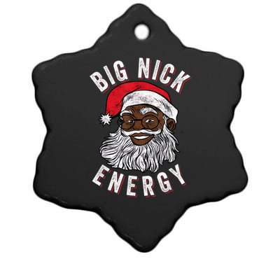 Big Nick Energy African American Santa Black Funny Christmas Ceramic Star Ornament