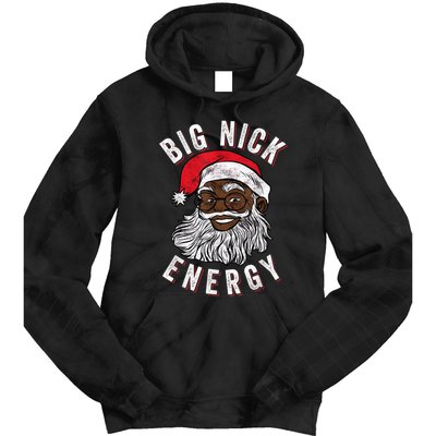 Big Nick Energy African American Santa Black Funny Christmas Tie Dye Hoodie