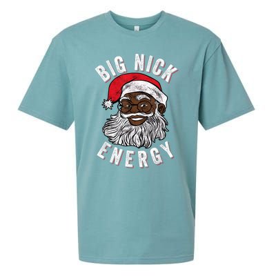 Big Nick Energy African American Santa Black Funny Christmas Sueded Cloud Jersey T-Shirt