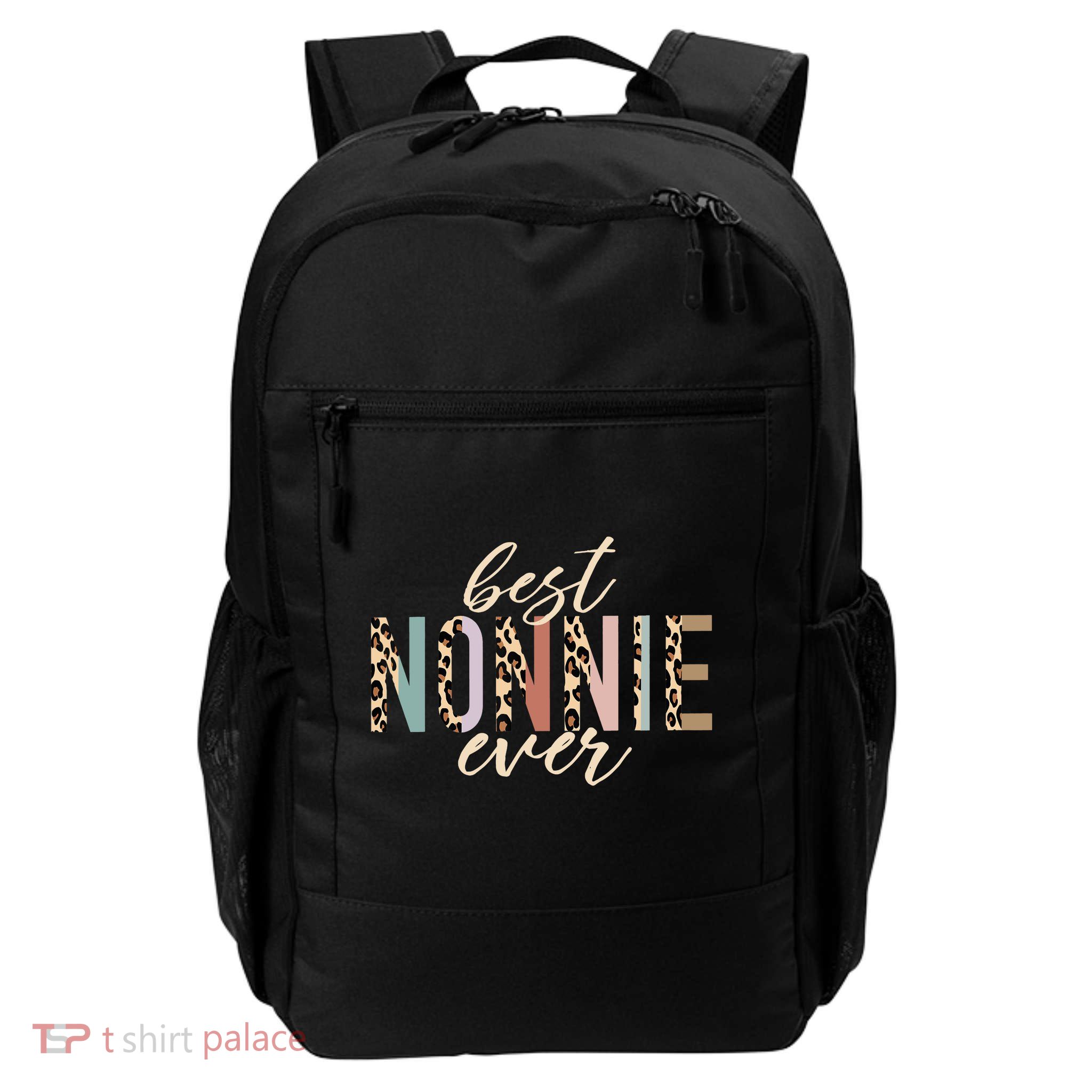 Best Nonnie Ever Gifts Leopard Print Mothers Day Backpack