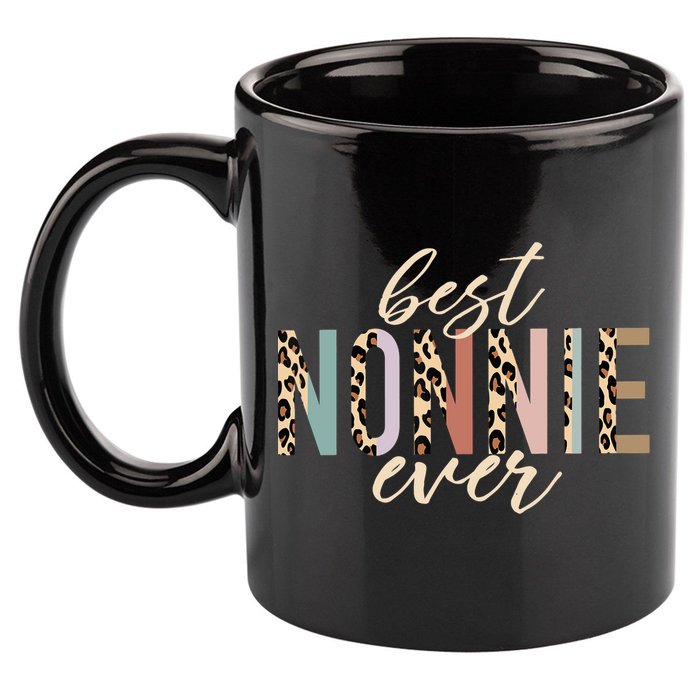 Best Nonnie Ever Gifts Leopard Print Mothers Day 11oz C Handle Ceramic Mug