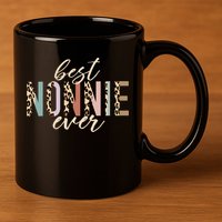 Best Nonnie Ever Gifts Leopard Print Mothers Day 11oz C Handle Ceramic Mug