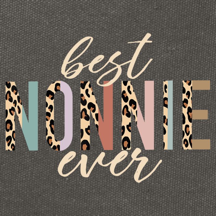 Best Nonnie Ever Gifts Leopard Print Mothers Day Cotton Canvas Backpack