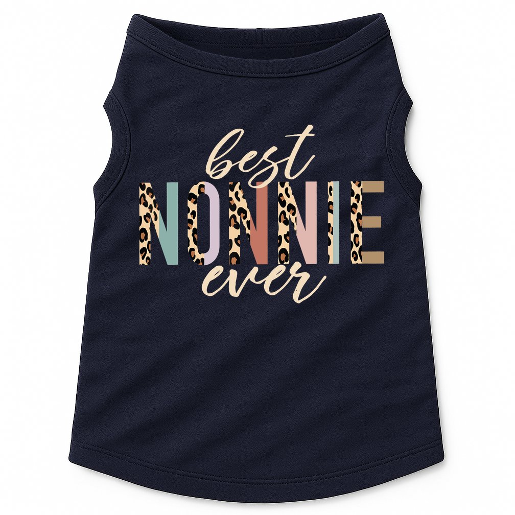 Best Nonnie Ever Gifts Leopard Print Mothers Day Doggie Tank