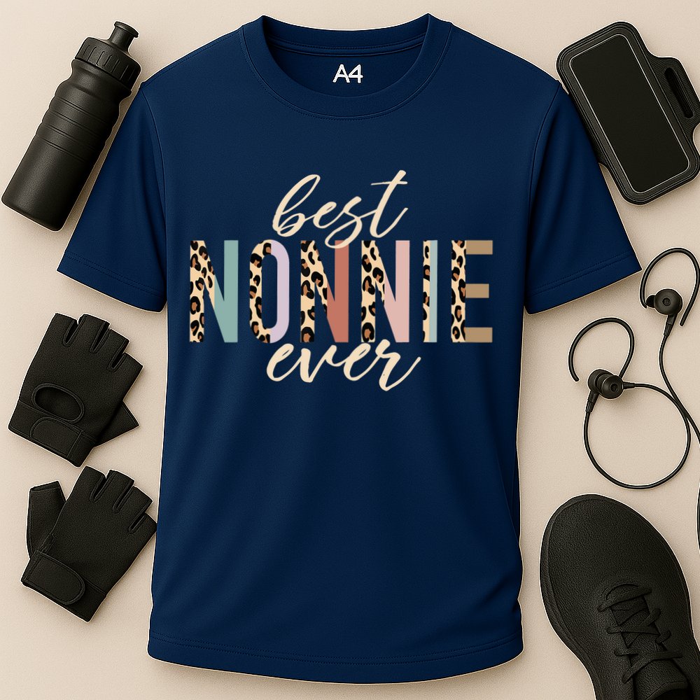 Best Nonnie Ever Gifts Leopard Print Mothers Day Cooling Performance Crew T-Shirt