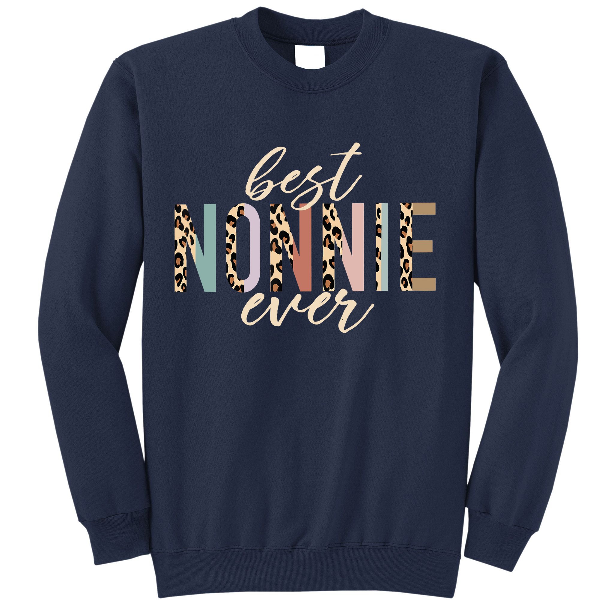 Best Nonnie Ever Gifts Leopard Print Mothers Day Sweatshirt