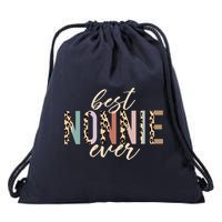 Best Nonnie Ever Gifts Leopard Print Mothers Day Drawstring Bag