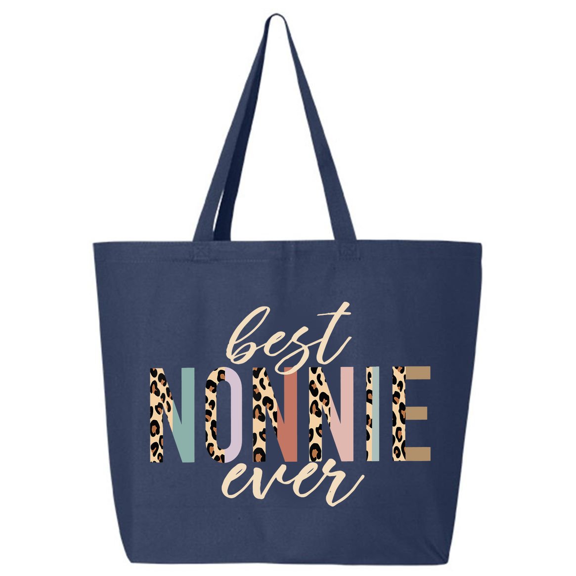 Best Nonnie Ever Gifts Leopard Print Mothers Day 25L Jumbo Tote