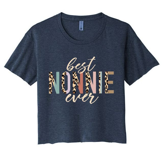 Best Nonnie Ever Gifts Leopard Print Mothers Day Crop Top