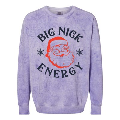 Big Nick Energy Holiday Xmas Christmas Santa Claus Pajama Colorblast Crewneck Sweatshirt