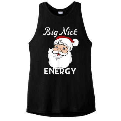 Big Nick Energy Funny Christmas Ladies PosiCharge Tri-Blend Wicking Tank