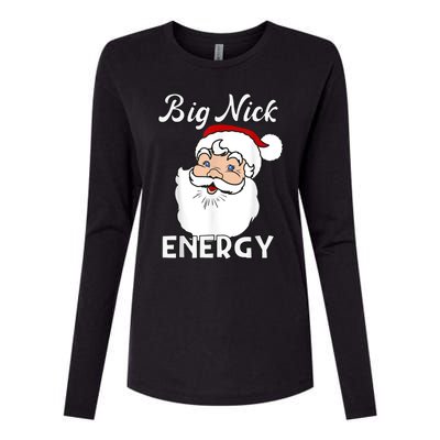 Big Nick Energy Funny Christmas Womens Cotton Relaxed Long Sleeve T-Shirt