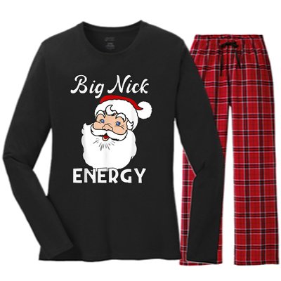 Big Nick Energy Funny Christmas Women's Long Sleeve Flannel Pajama Set 