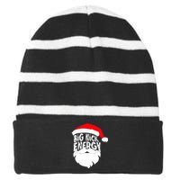 Big Nick Energy Santa Naughty Adult Humor Funny Christmas Gift Striped Beanie with Solid Band