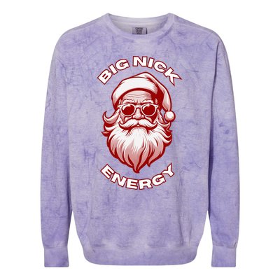 Big Nick Energy Funny Santa Christmas Colorblast Crewneck Sweatshirt