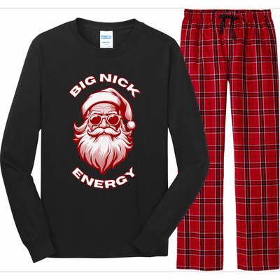 Big Nick Energy Funny Santa Christmas Long Sleeve Pajama Set