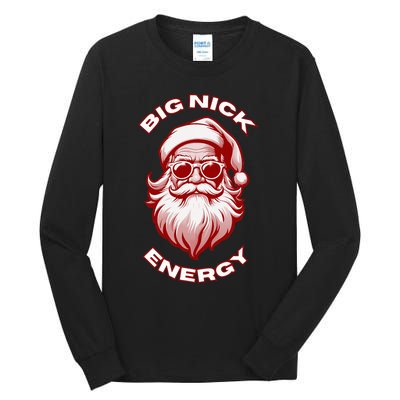 Big Nick Energy Funny Santa Christmas Tall Long Sleeve T-Shirt