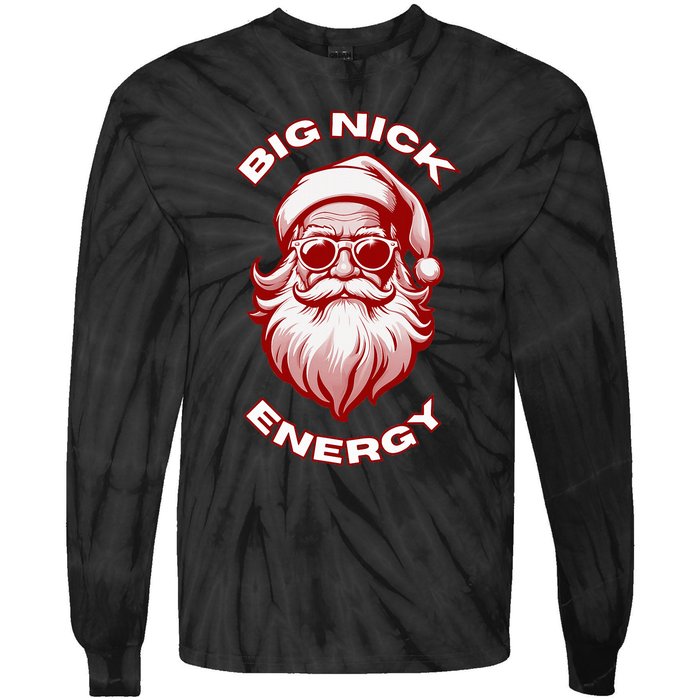 Big Nick Energy Funny Santa Christmas Tie-Dye Long Sleeve Shirt