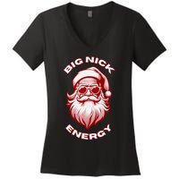 Big Nick Energy Funny Santa Christmas Women's V-Neck T-Shirt