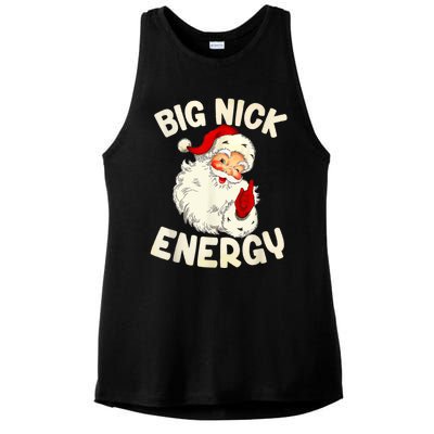 Big Nick Energy Vintage Red Santa Claus Red Christmas Design Ladies PosiCharge Tri-Blend Wicking Tank