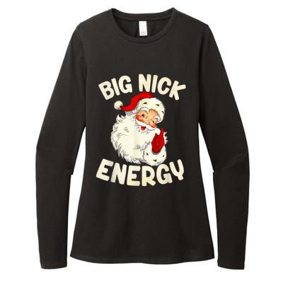 Big Nick Energy Vintage Red Santa Claus Red Christmas Design Womens CVC Long Sleeve Shirt