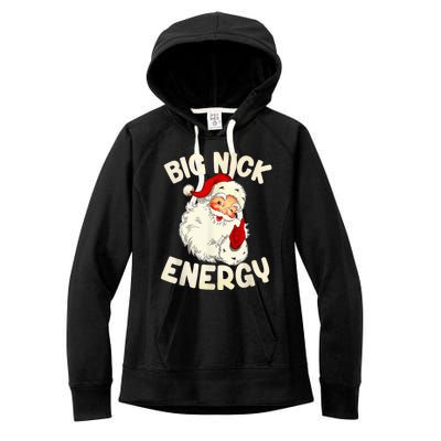 Big Nick Energy Vintage Red Santa Claus Red Christmas Design Women's Fleece Hoodie