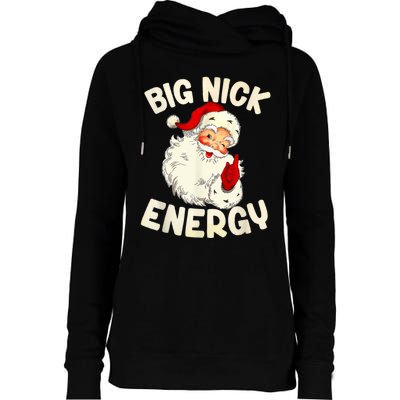 Big Nick Energy Vintage Red Santa Claus Red Christmas Design Womens Funnel Neck Pullover Hood