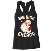 Big Nick Energy Vintage Red Santa Claus Red Christmas Design Women's Racerback Tank