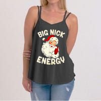 Big Nick Energy Vintage Red Santa Claus Red Christmas Design Women's Strappy Tank