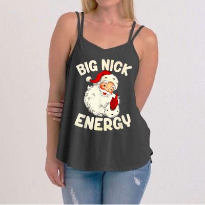 Big Nick Energy Vintage Red Santa Claus Red Christmas Design Women's Strappy Tank