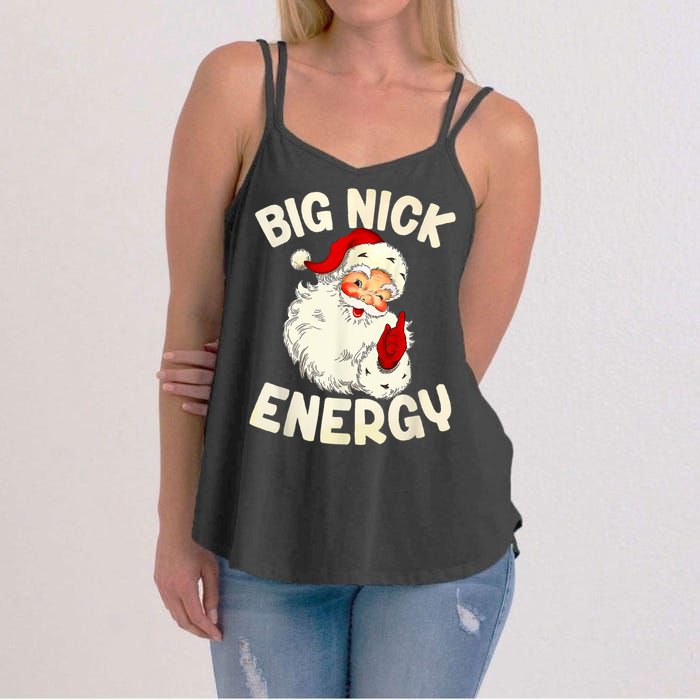 Big Nick Energy Vintage Red Santa Claus Red Christmas Design Women's Strappy Tank