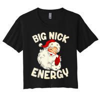 Big Nick Energy Vintage Red Santa Claus Red Christmas Design Women's Crop Top Tee