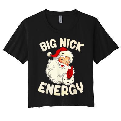 Big Nick Energy Vintage Red Santa Claus Red Christmas Design Women's Crop Top Tee