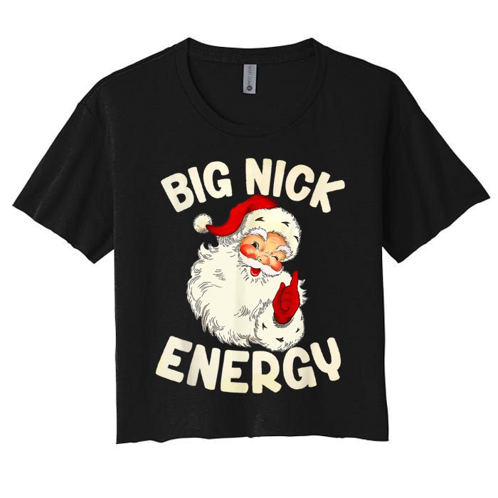 Big Nick Energy Vintage Red Santa Claus Red Christmas Design Women's Crop Top Tee