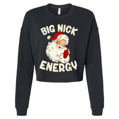 Big Nick Energy Vintage Red Santa Claus Red Christmas Design Cropped Pullover Crew