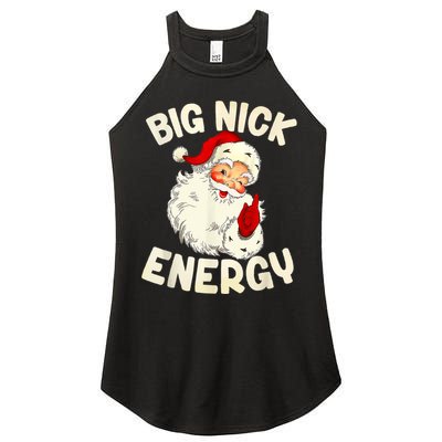 Big Nick Energy Vintage Red Santa Claus Red Christmas Design Women's Perfect Tri Rocker Tank