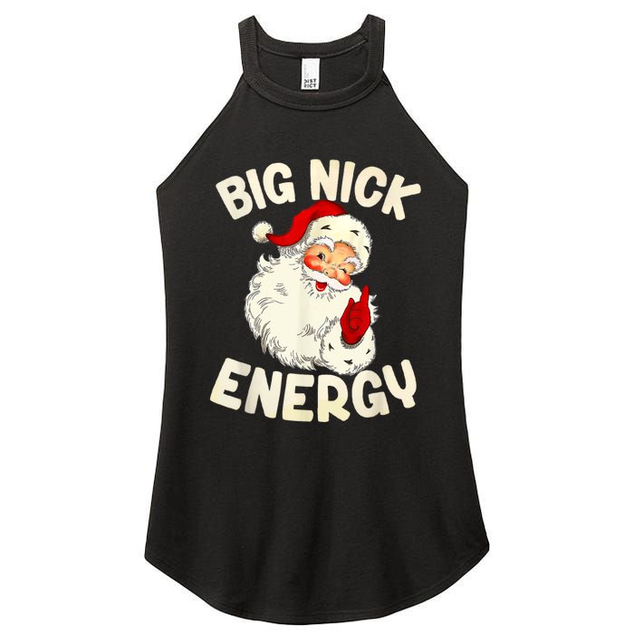 Big Nick Energy Vintage Red Santa Claus Red Christmas Design Women's Perfect Tri Rocker Tank