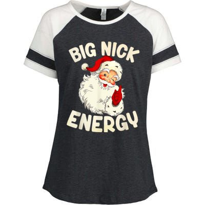 Big Nick Energy Vintage Red Santa Claus Red Christmas Design Enza Ladies Jersey Colorblock Tee