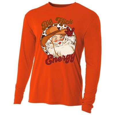 Big Nick Energy Howdy Santa Claus Cow Vintage Chirstmas Gift Cooling Performance Long Sleeve Crew