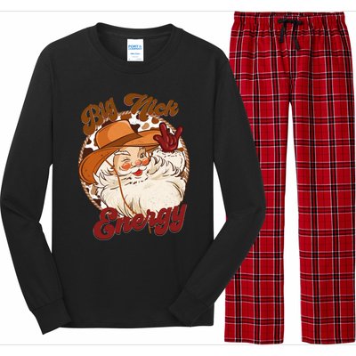 Big Nick Energy Howdy Santa Claus Cow Vintage Chirstmas Gift Long Sleeve Pajama Set