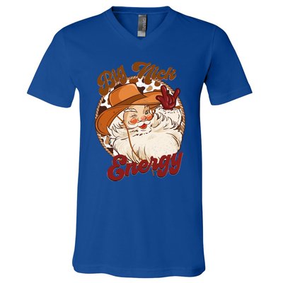 Big Nick Energy Howdy Santa Claus Cow Vintage Chirstmas Gift V-Neck T-Shirt