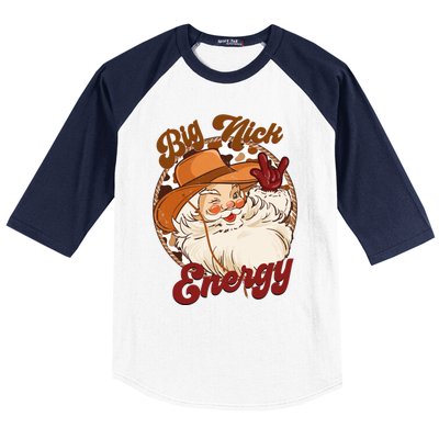 Big Nick Energy Howdy Santa Claus Cow Vintage Chirstmas Gift Baseball Sleeve Shirt