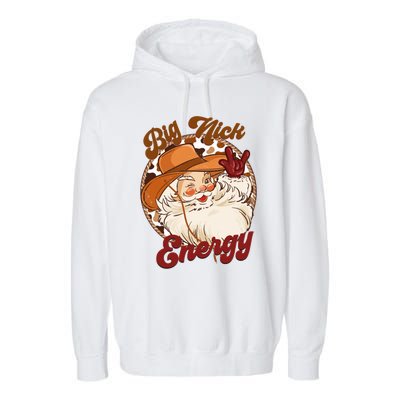 Big Nick Energy Howdy Santa Claus Cow Vintage Chirstmas Gift Garment-Dyed Fleece Hoodie